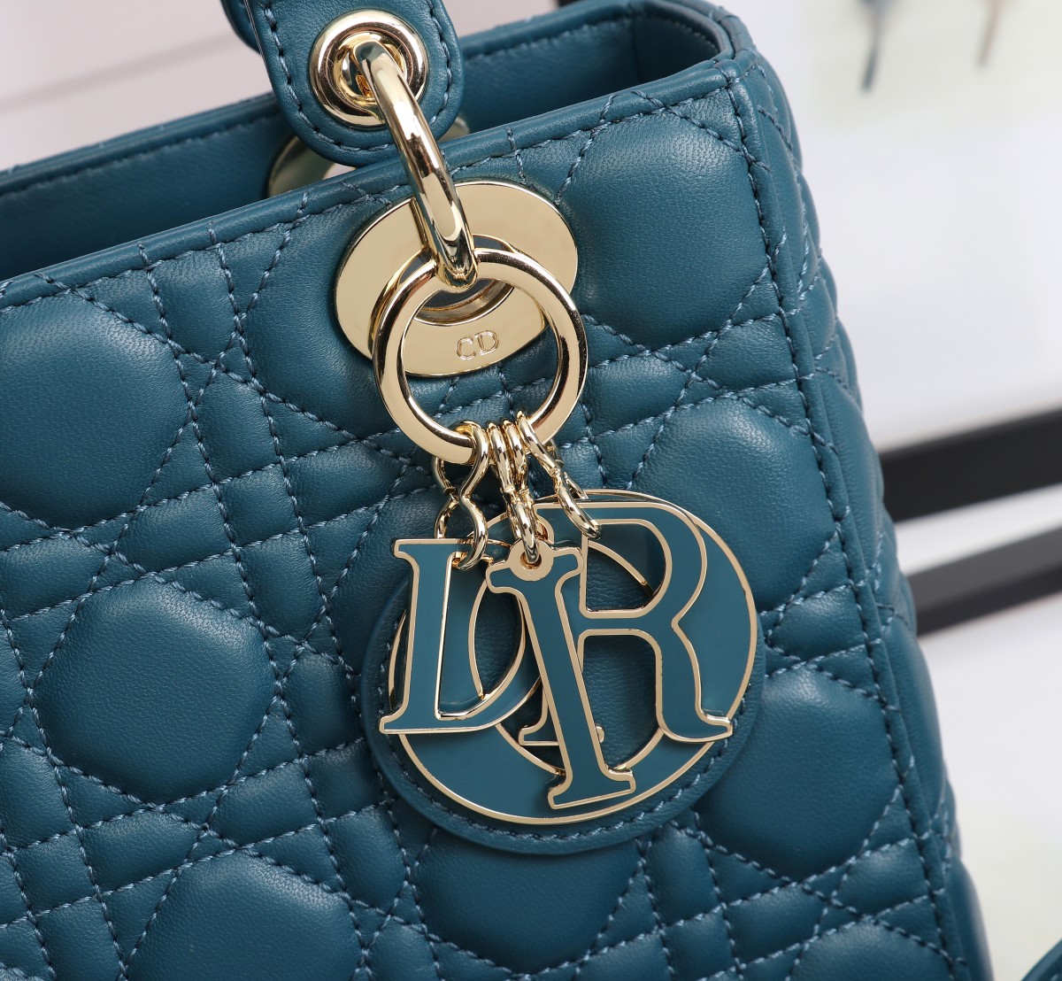 Small Lady Dior My ABCDior Bag Dark Blue Cannage Lambskin